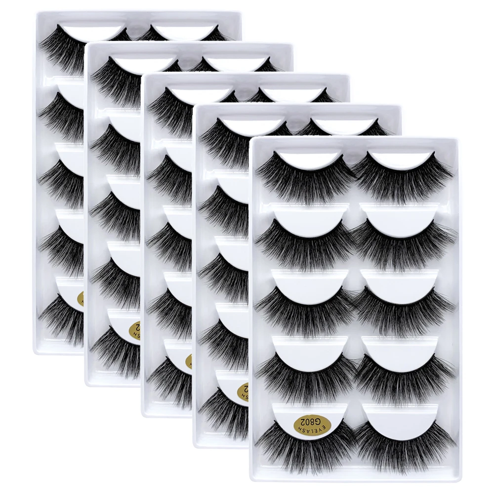 25 pairs 3D Mink Eyelashes wholesale Handmade Natural False Eyelashes Wispy Fluffy Long mink Lashes Makeup Eyelashes cilios g801