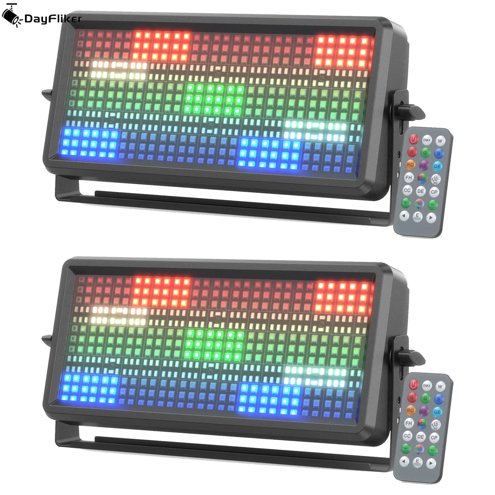 

DayFlicker 2 шт. 120 Вт стробоскоп RGBW светодиодный 4в1 настенный светильник DMX512 4/11/165 CH голосовое управление для свадьбы, Рождества, дня рождения, клуба, DJ