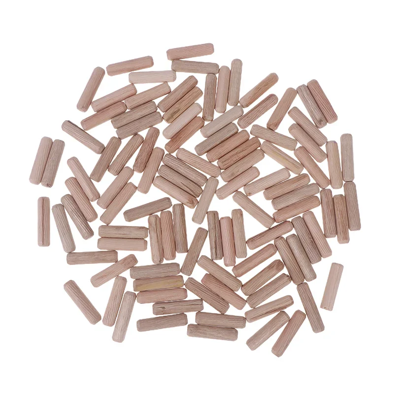 100pcs/pack Round Wooden Dowel Pins 6*40mm 8*40mm 10*40mm Cabinet Drawer Round Fluted DIY Woodworking For Dowel Jigs Drill