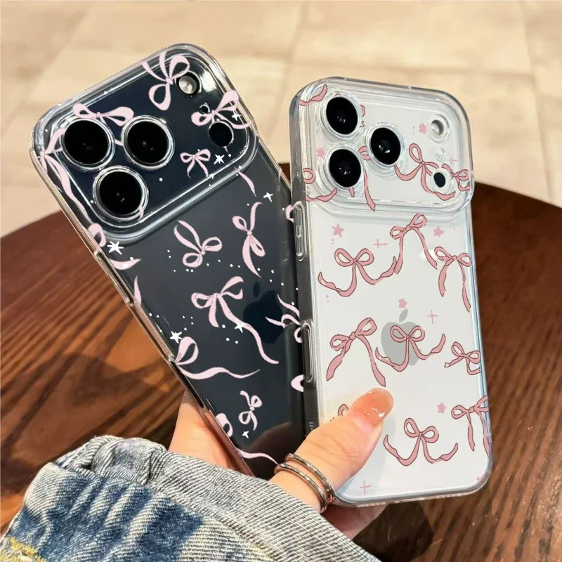 Чехол для телефона Cute Wave Point Pink Bow для Xiaomi POCO X7 Pro F7 X6 X5 M3 X3 NFC X4 GT M4 F5 Mi 15T Pro 11 Lite 5G NE 11T Shell