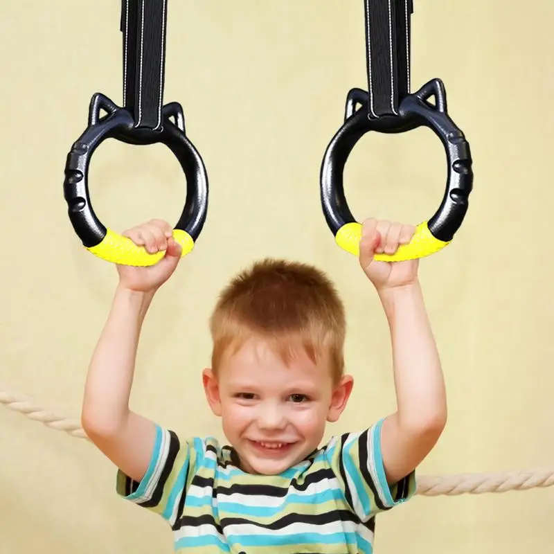 Gymnastics Rings Kids Children Trapeze Bar Rings Home Fitness Pull Up Strength Training For Home Gym Full Body