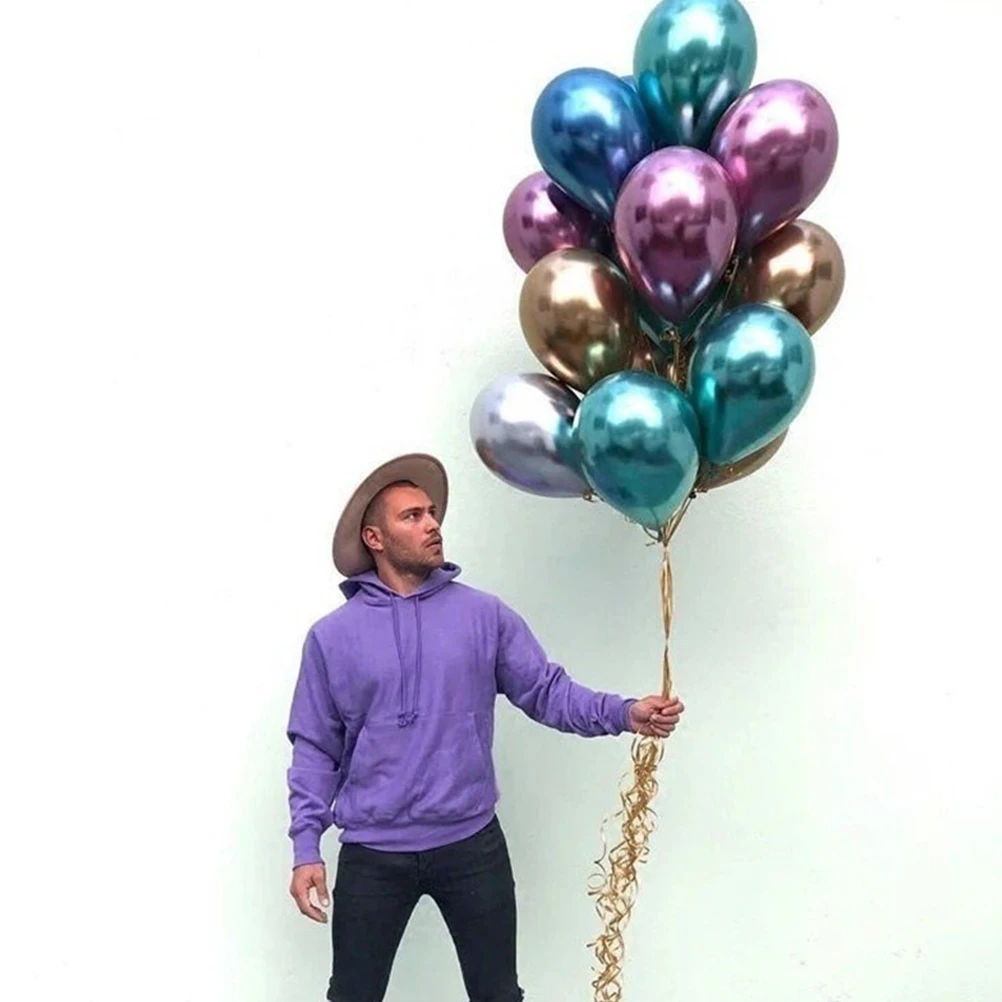 

50pcs 10 Inches Latex Thicken Metallic Balloons Party Decoration Supplies Wedding Festival Balloons Set Event Decoration