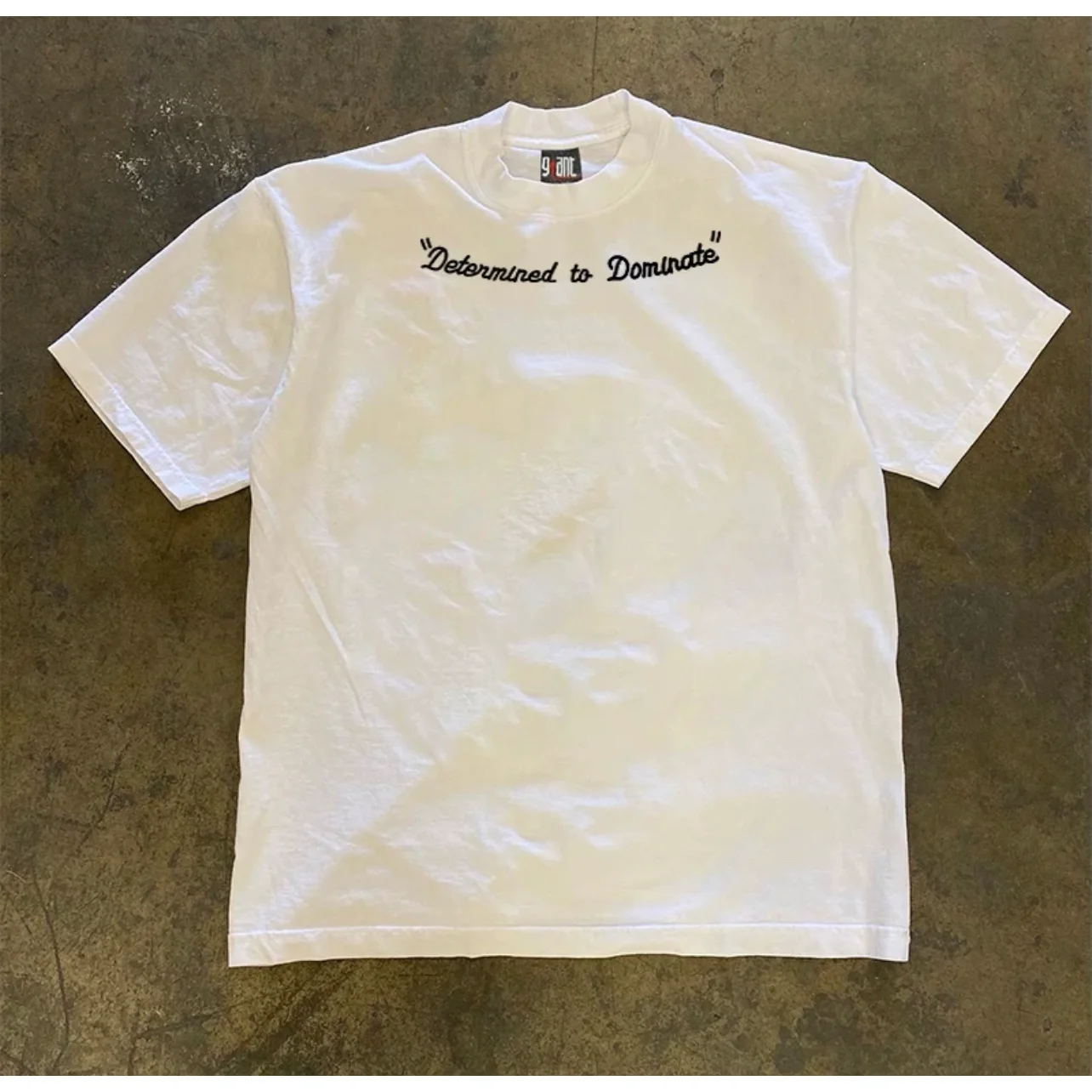 純綿260g-カップルスタイル-レタープリント半袖tシャツ-ヘビーウェイト品質-シングルピース-ガーメントポケット-スクエア
