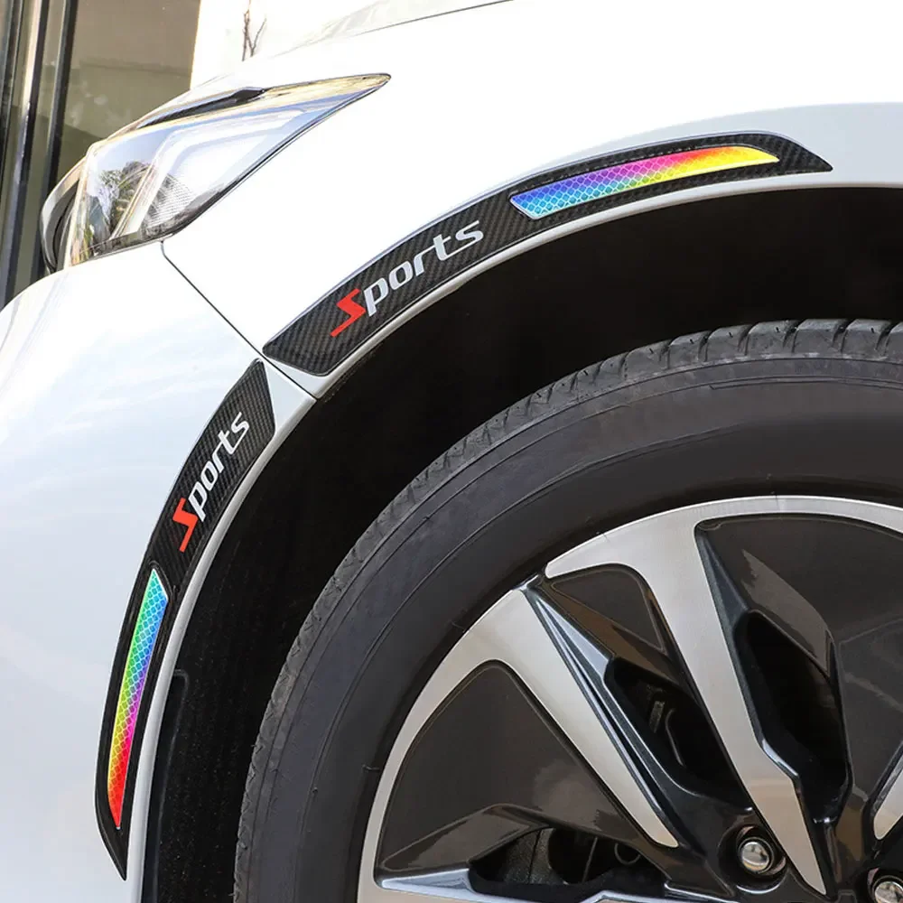 شرائط ملصق سيارة درابزين ، ألياف الكربون ، عاكسة ، عجلة ، الحاجب ، المضادة للتصادم ، العالمي ، 2 قطعة #4