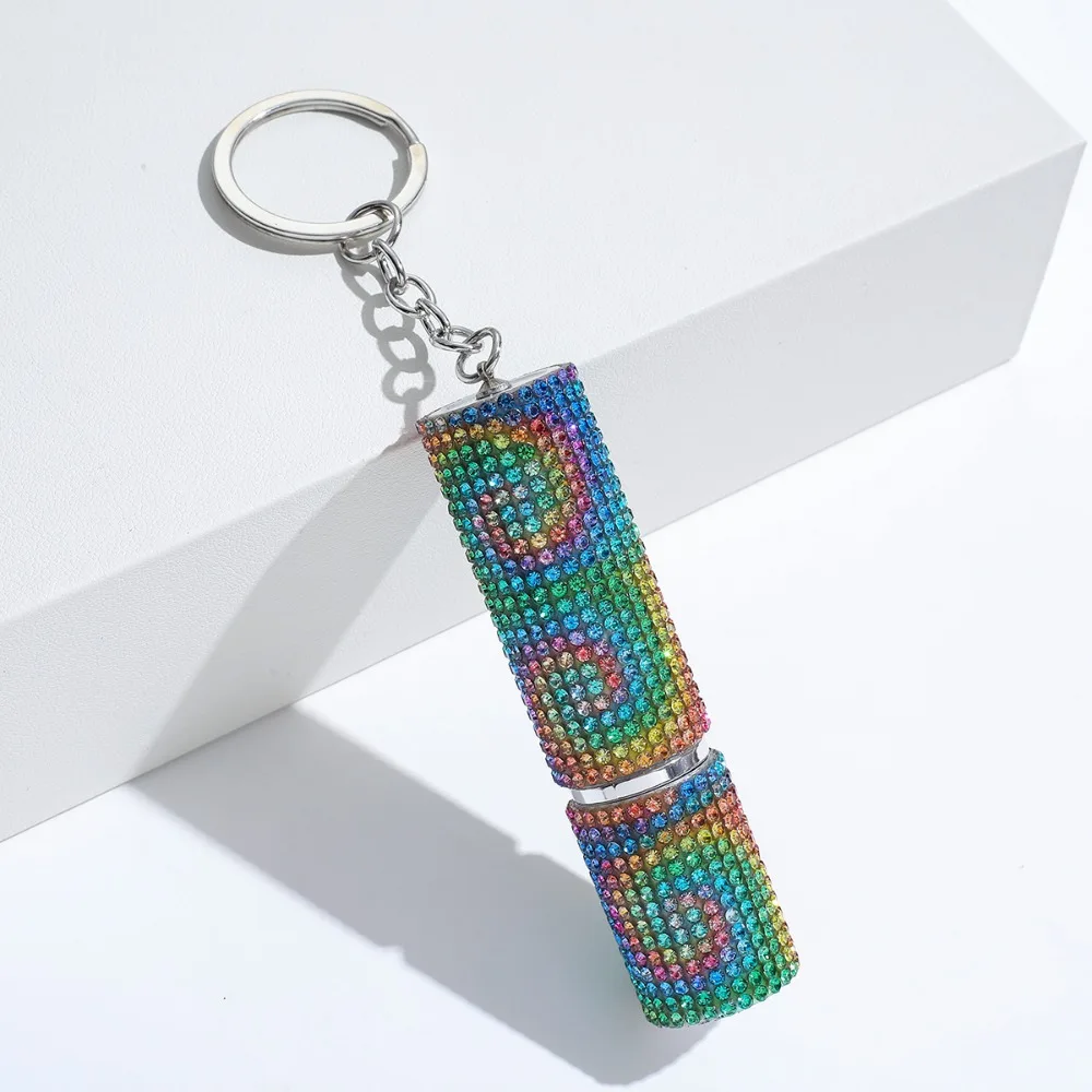 5ml Portable Refillable Keychain Perfume Bottle Crystal Rhinestone Shiny Empty Spray Bottle Key Ring Perfume Atomizer Travel