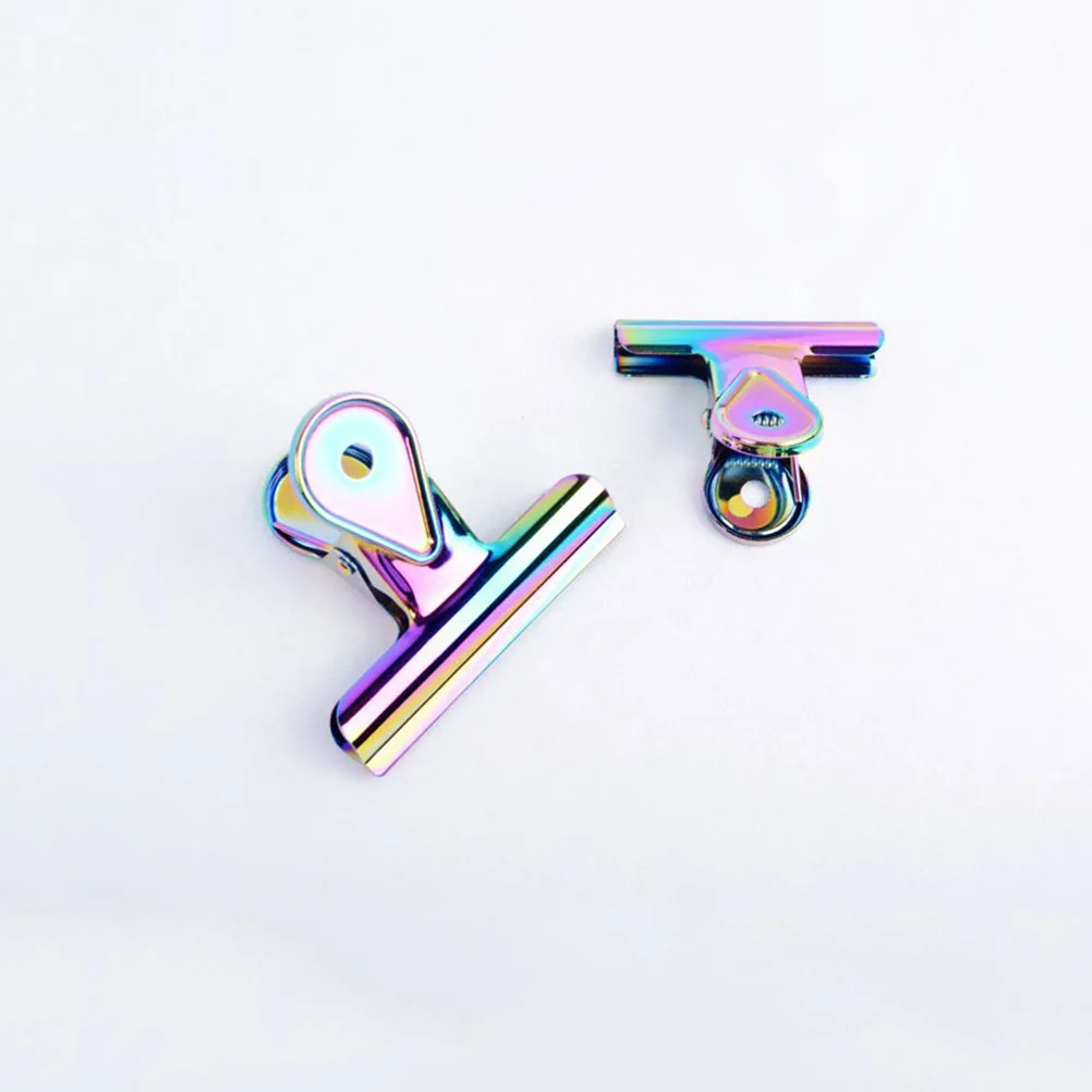 

5Pcs Colorful Rainbow Water Drop Long Tail Metal Hinge Clips Paper Clamps for Office Crafting Display Price Tags Receipts
