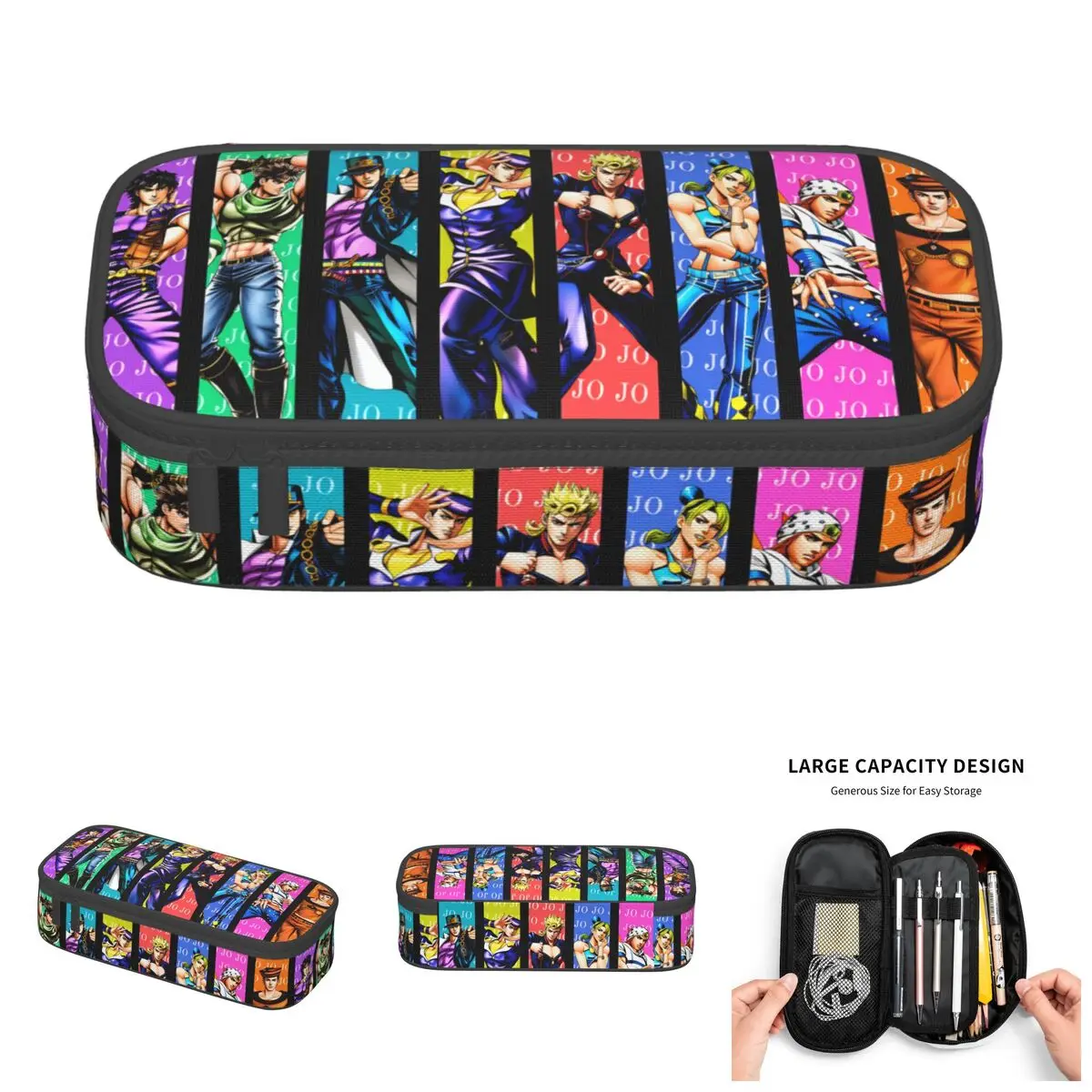 

Anime JoJo Bizarre Adventure Japan Kawaii Pencil Case Boy Girl Large Capacity Manga Pencil Bag Student School