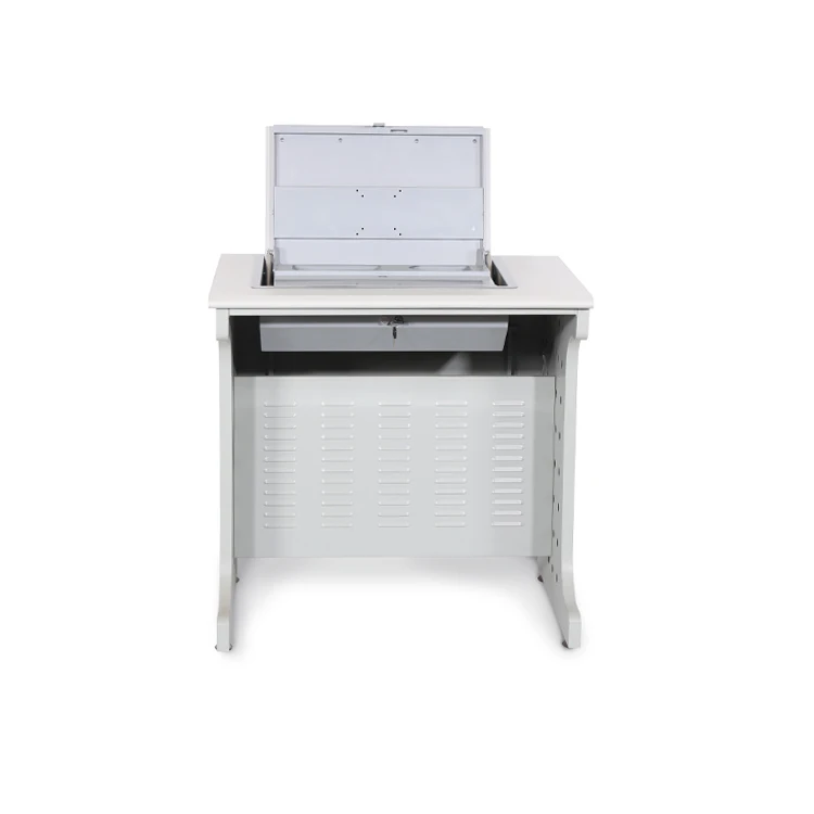 

School Flip Computer Desk With Lockable Hidden LCD Monitor Holder And CPU Holder