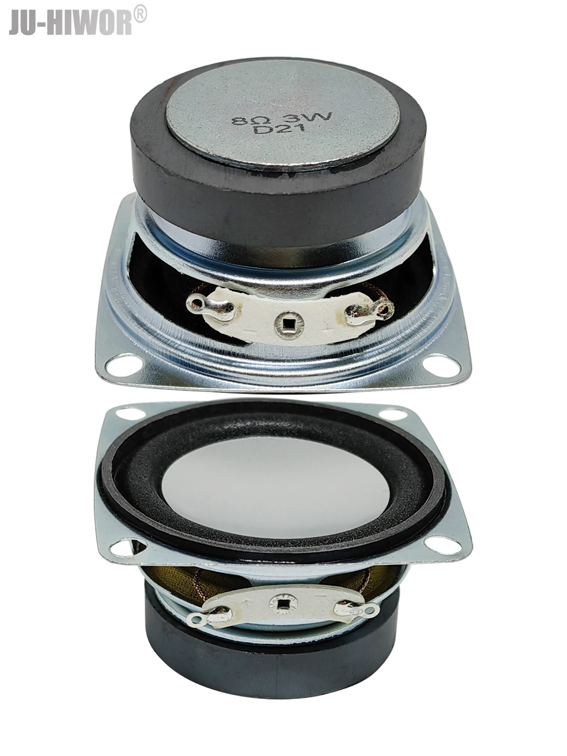 8Ohm 3 واط 53 مللي متر 52 مللي متر 2 بوصة مربع مكبر الصوت 45 مللي متر مكبر الصوت المغناطيسي الخارجي رغوة حافة وعاء فضي ارتفاع السفلي 25 مللي متر