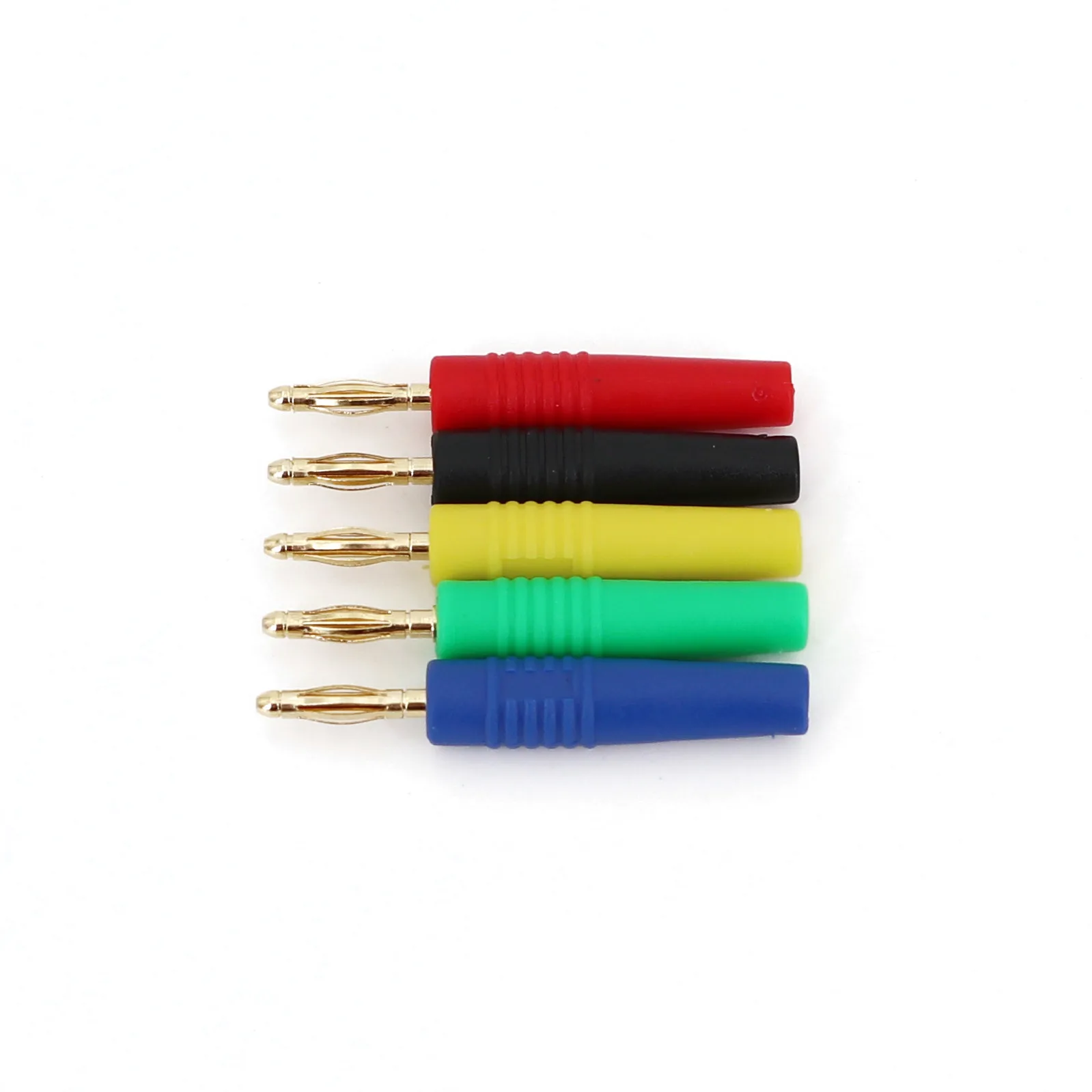 10Pcs Small Size 2mm Brass Gold Plated Male Banana Plug Wire Solder Type Connector