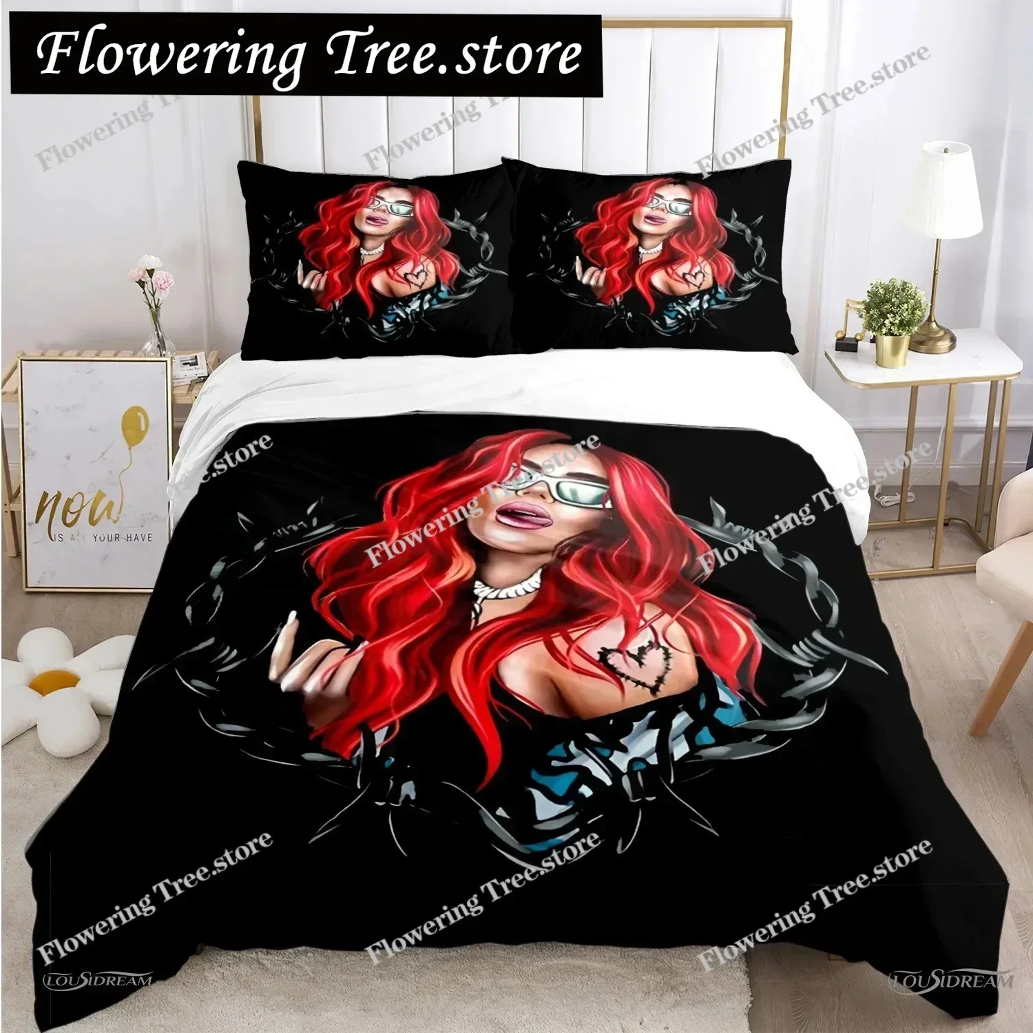 

Sexy Karol G Singer All Season Duvet Cover Comforter Bedding set Soft Quilt Cover and Pillowcases Teens SingleDoubleQueenKing029