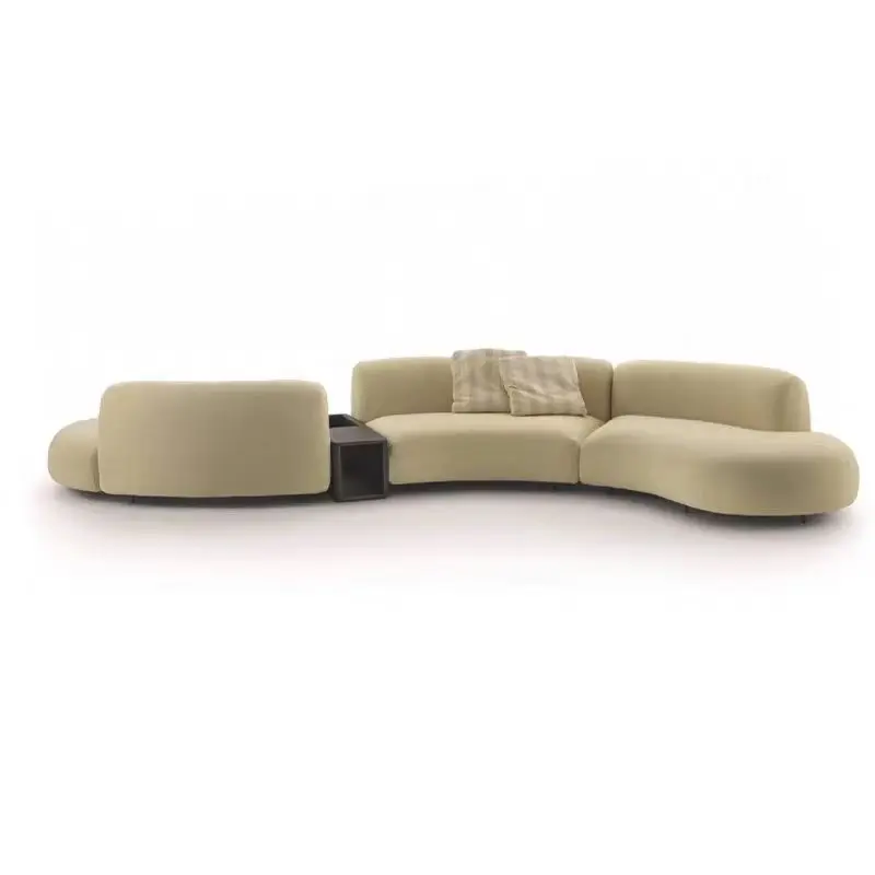 @！2025 Most Popular Factory Price Home Furniture Living Room Modular L Shape Sofa Italian Design Curved Velvet Sofa Combinations
