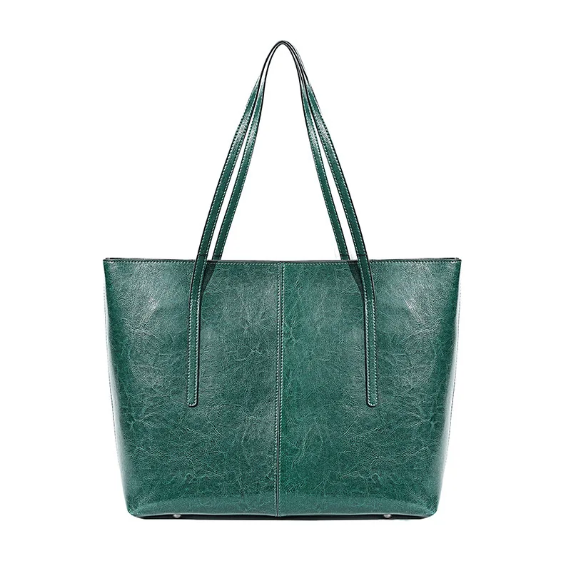 2026 new big bag, women's fashion shoulder bag, commuter tote bag, cowhide portable large-capacity women's bag.
