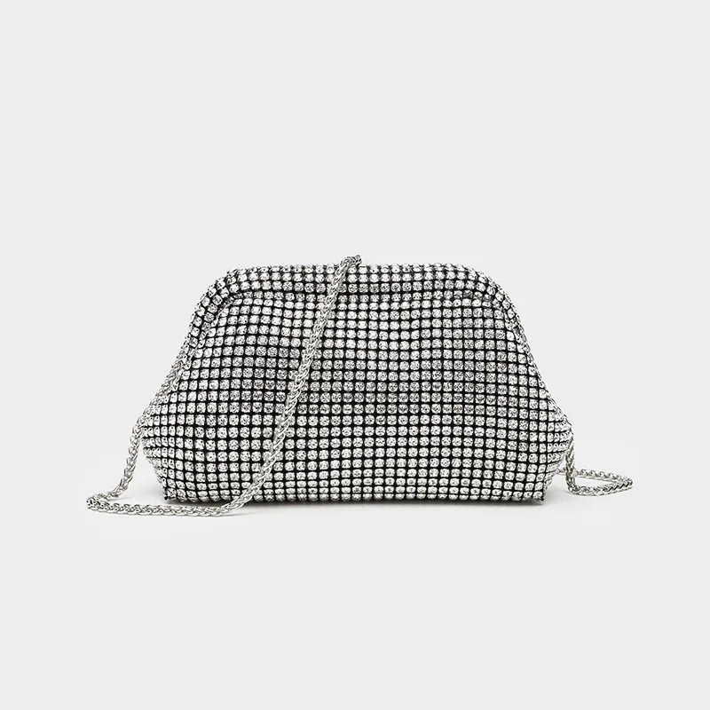 

2026 New Water Diamond Women's Evening Bag Handheld Sparkling Shoulder Crossbody Bag Shape Polyester Material Handbag