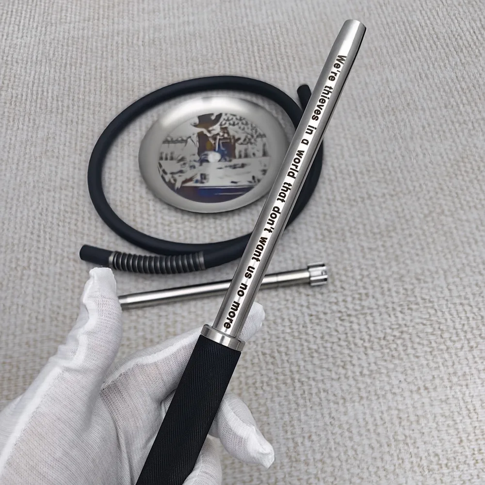 مجموعة الشيشة المصنوعة من الفولاذ المقاوم للصدأ على شكل بقرة بوي مسدس جديد فاخر صندوق هدايا الشيشة شي كارفر شيشا شيشا مجموعة الشيشة