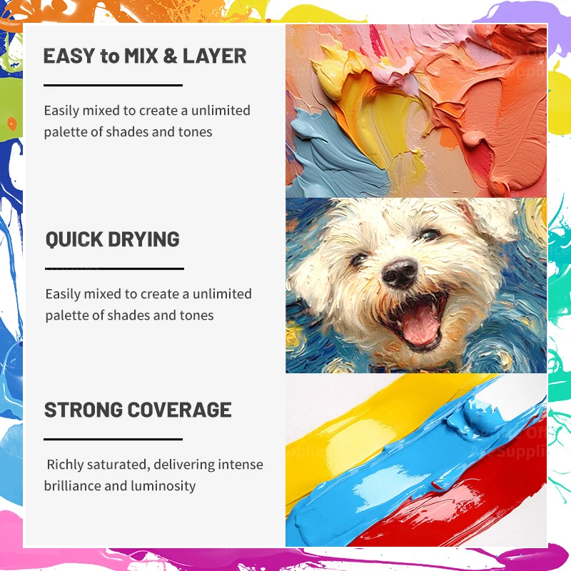 31/25/19 قطعة مجموعة طلاء الأكريليك جودة احترافية للفنانين، 24/18/12 ألوان-5 مللي/0.18 أونصة مع فرش للمبتدئين، الصخور، القماش