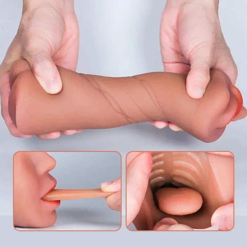 3 In 1 Male Masturbator Cup Vagina Pussy Realistic Tight Artificial Vagina Anus Sex Toy Mouth Textured Masturbation Tool for Men