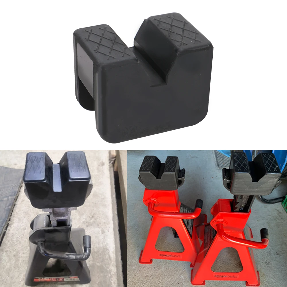 Car Lift Jack Stand Universal Slotted Jack Pad Frame Rail Adapter Black Rubber