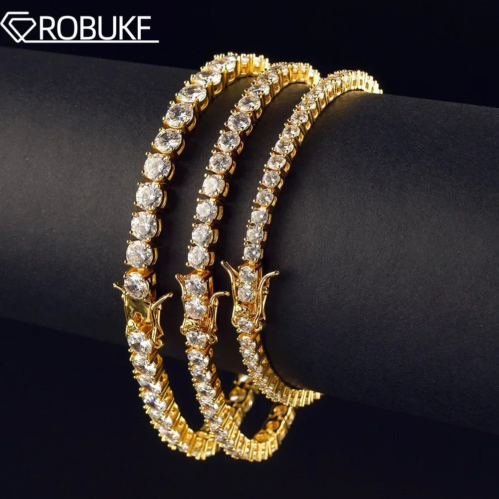 

D Color VVS Moissanite Tennis Bracelet for Women Men 925 Sterling Silver Plated 18K Gold Sparkling Diamond Wedding Jewelry Gifts