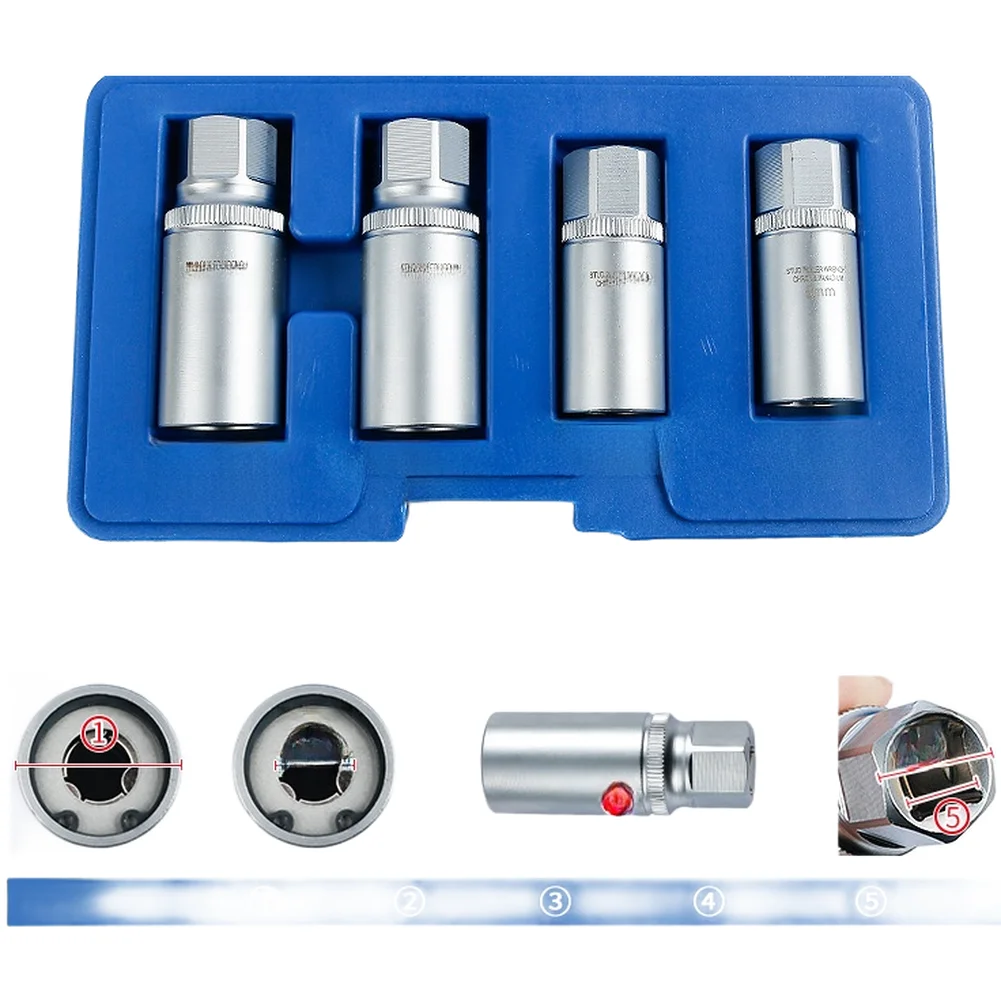 Double Head Bolt Extractor Tool for Broken Screw Removal Compatible with 1 2 Inch Square Drive Sizes 6 8 10 12mm