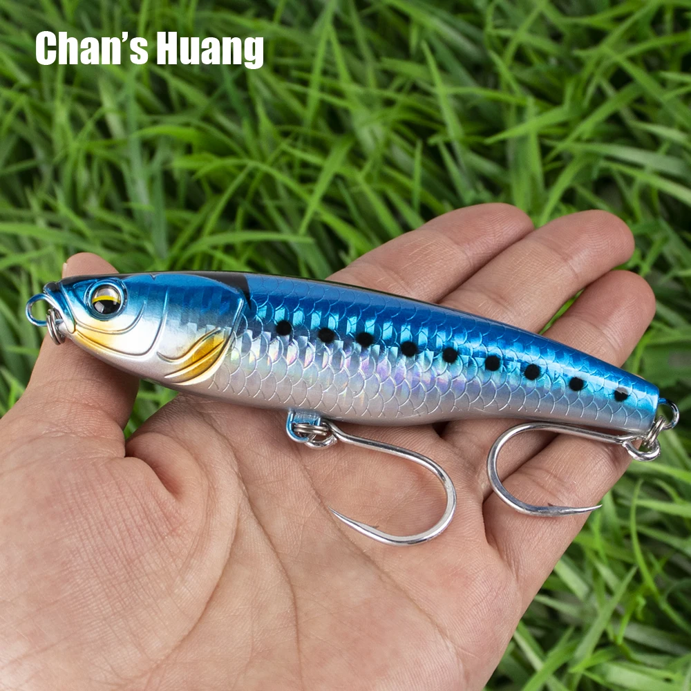 

Chan's Huang 2PCS Sinking Saltwater Pencil Fishing Lures Hard Stickbait Artifical Long Casting Crank Bait Wobbler 4.13INCH 50G
