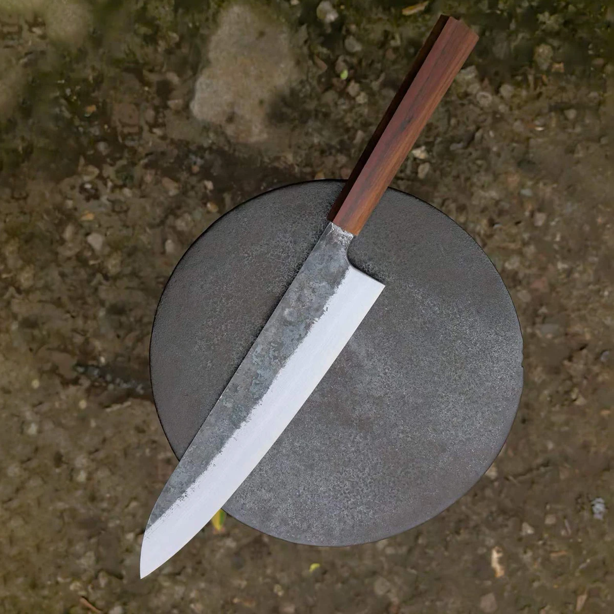 Cuchillo Gyuto de 8.3 Pulgadas, Hoja de Acero con Alto Contenido de Carbono T12A, Cuchillo de Chef para Rebanar, Forjado a Mano, Cuchillo de Cocina Occidental Personalizable
