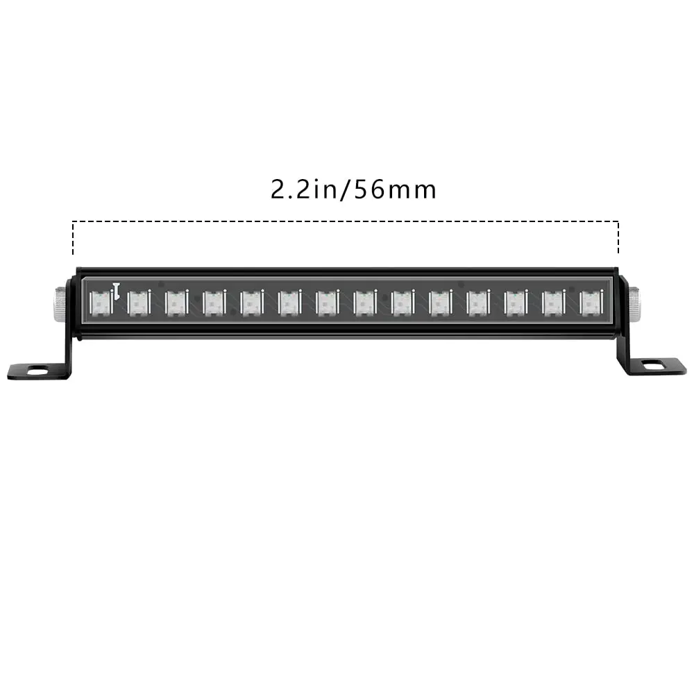 GLOBACT RC Light Bar 8 Light Modes Roof Lamp 56mm for 1/24 AXIAL SCX24 C10 JLU Gladiator Deadbolt Upgrade Parts