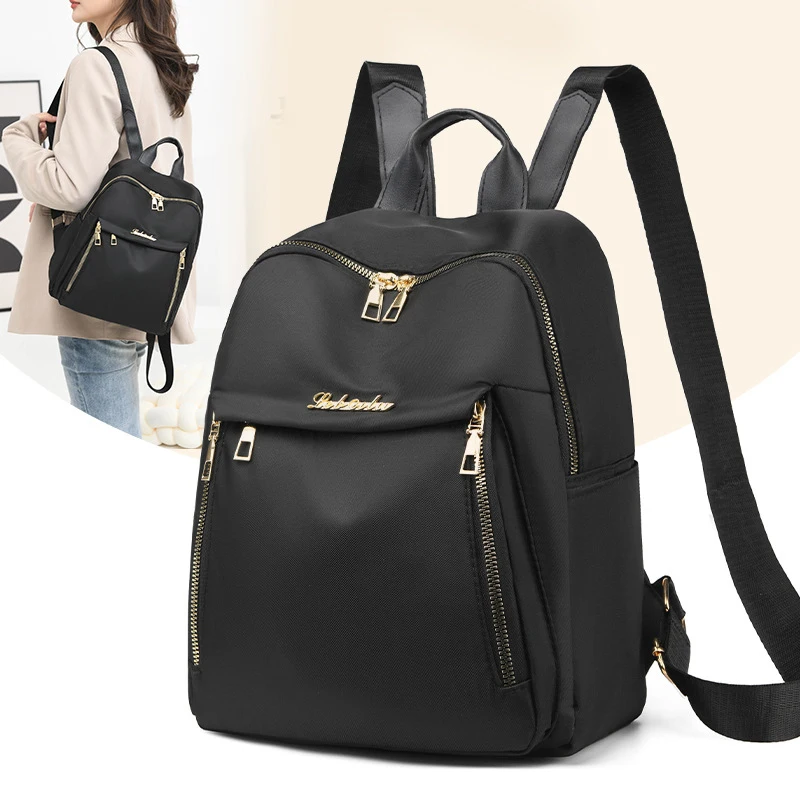 Elegant Simple Shoulder Bag Fashion Nylon Backpack Waterproof Wear Resistant Portable Travel Shoulder Bag