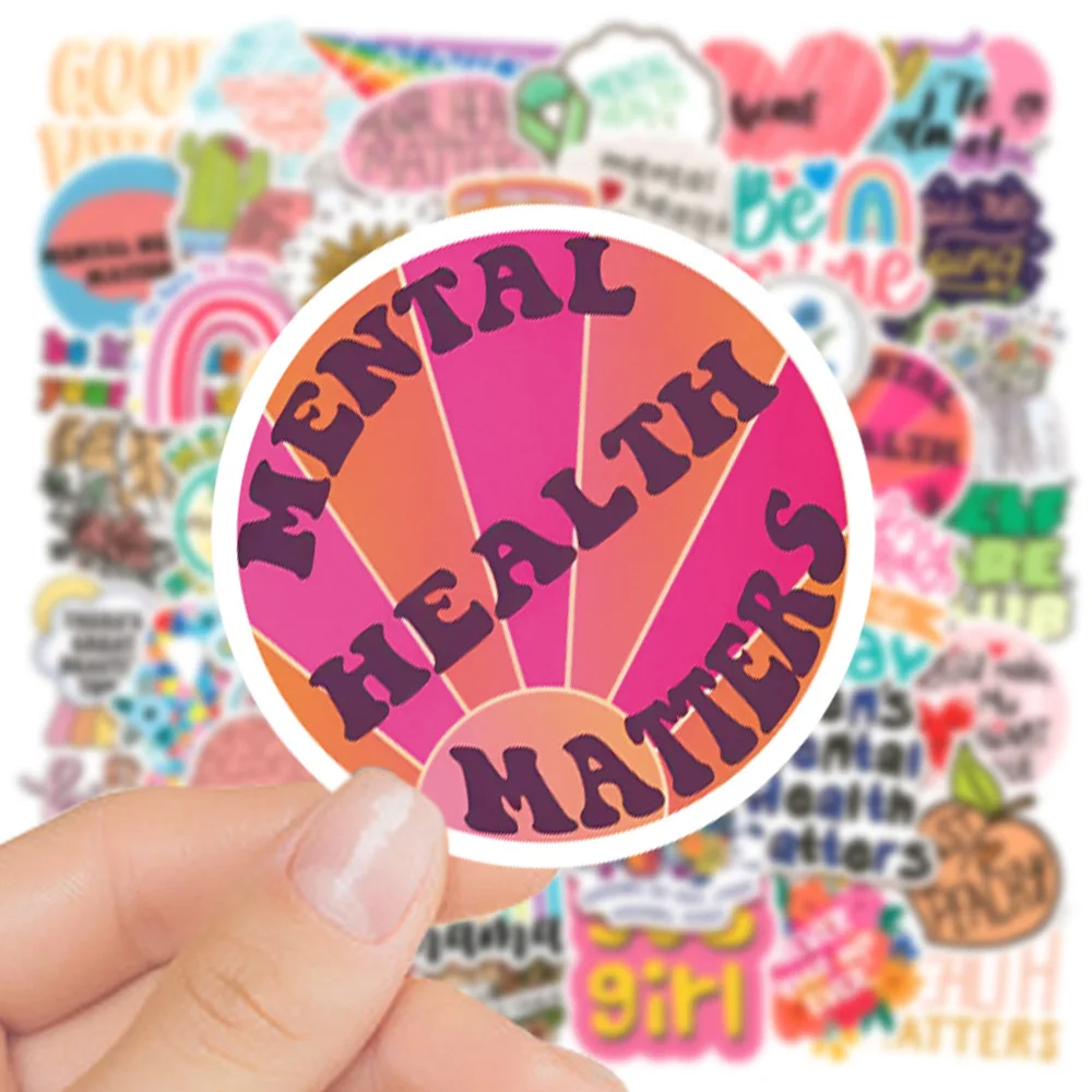 10/30/50PCS Mental Health Graffiti Sticker Inspirational Decals DIY Phone Laptop Luggage Water Bottle Guitar Car Sticker Toy