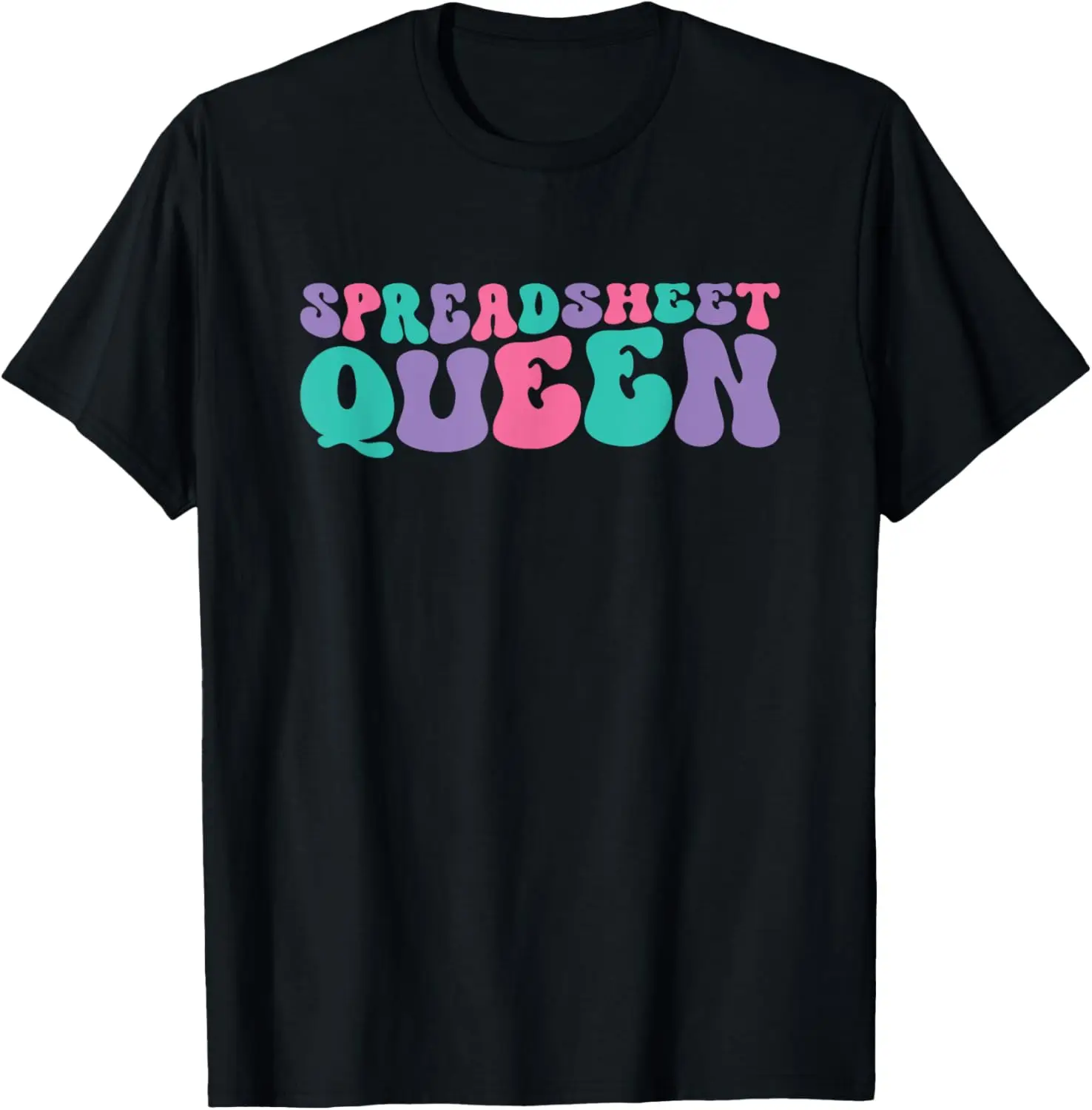 Spreadsheet Queen Womens Spreadsheets Retro Vintage Groovy T-Shirt