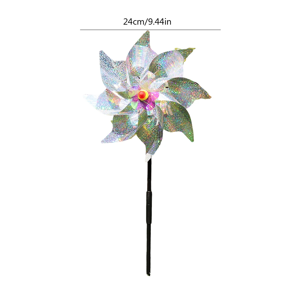 Laxreheye Molinillo De Viento - Juego De 4 Decoraciones Con Pétalos Coloridos De 28 Cm De Diámetro, Ahuyenta Aves, Resistente Al Clima, Ideal Para Jardín, Patio Y Balcón