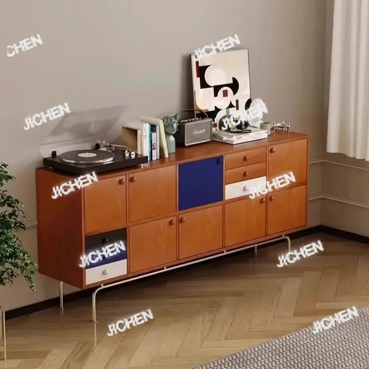 

HS Medieval style solid wood chest cabinet, dopamine storage locker, tea cabinet, designer side cabinet, entrance cabinet