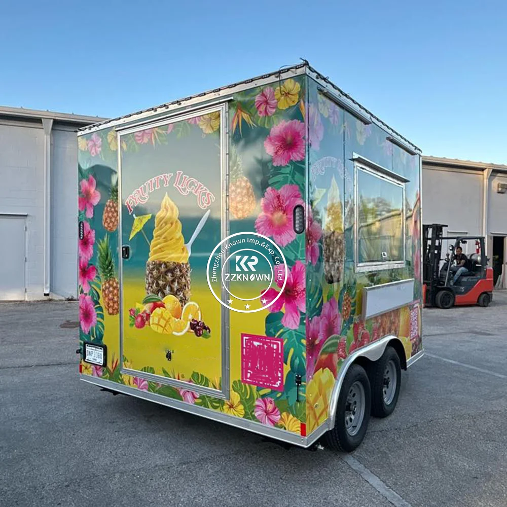 Aangepaste voedselaanhangwagen Volledig uitgerust straatrestaurant Hotdogwagen Koffiewinkel Kiosk Concessie Voedselwagen Mobiele keuken