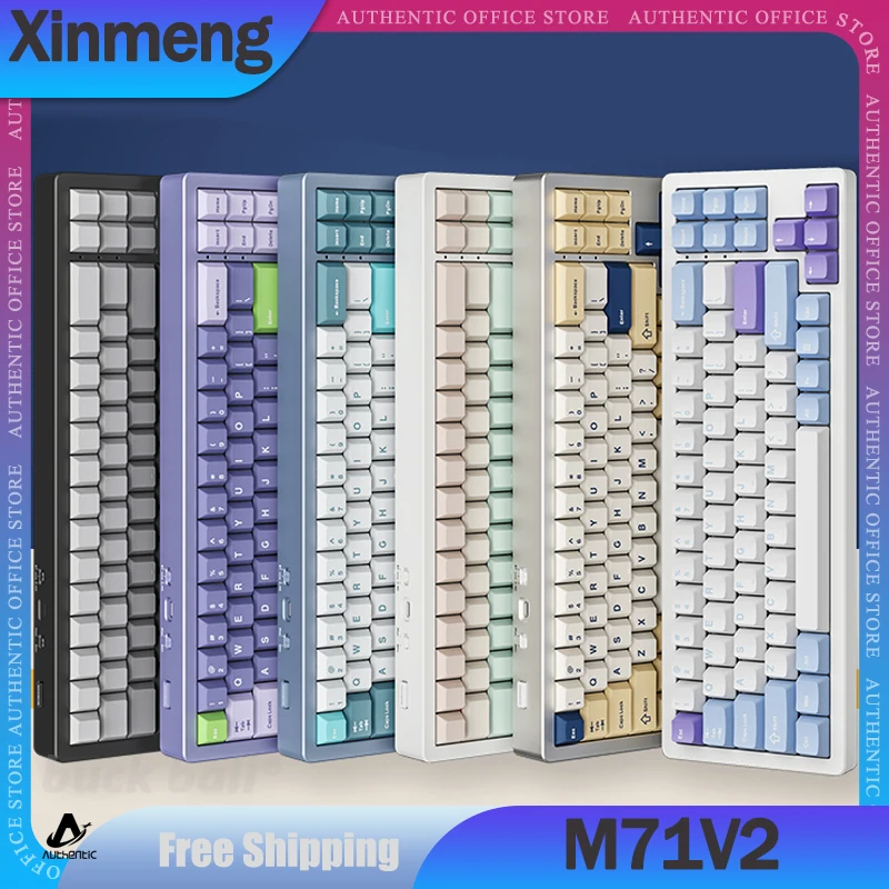 

Xinmeng M71 V2 Gamer Mechanical Keyboard 71Keys 3Mode 2.4G Bluetooth Wireless Keyboard RGB Keycaps PBT Hot-Swap Gaming Keyboards