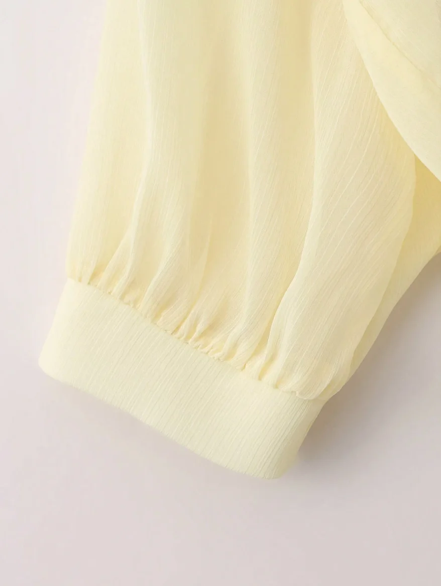 Neuer Cardigan mit Fledermausärmeln, kurzer, lässiger Chiffon-Schal, einfarbiges Damenhemd – Detail 3