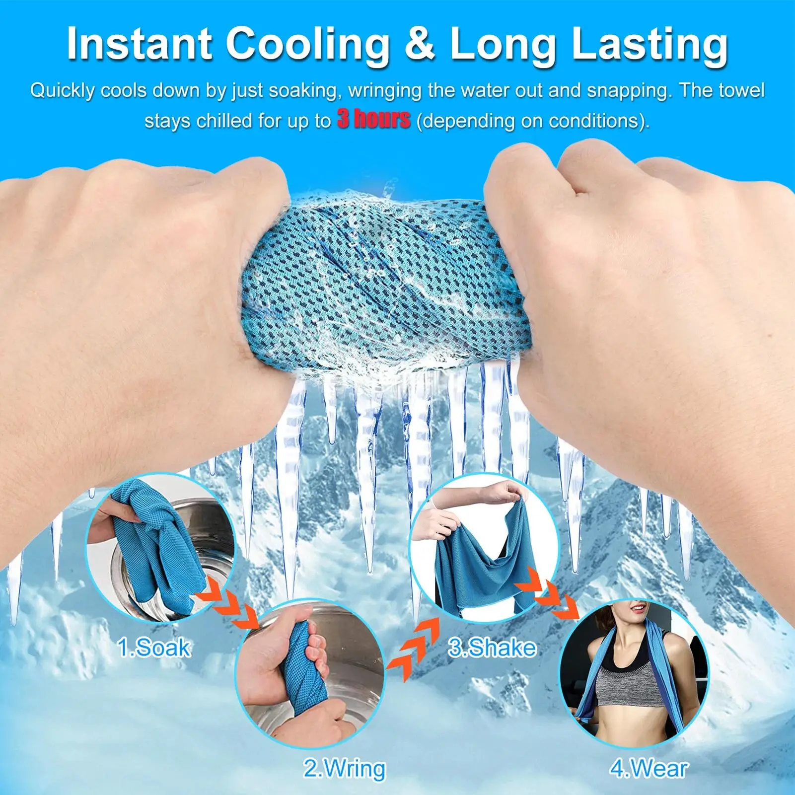 2026 new Cooling Towels, Soft Breathable Ice Cool Towel for Sports Outdoor Activities, Quick Dry Sweat Absorbing Cooling