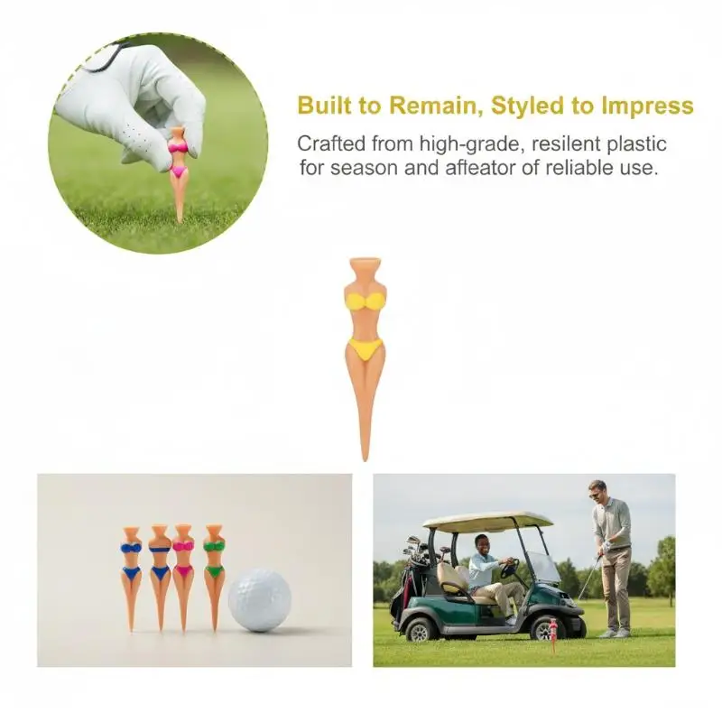 Lustige Bikini-Golftees 5 Stück für Frauen, Golfballhalter, bruchsicher, stabil für Golf-Liebhaber, Training und Wettkampf. – Detail 4