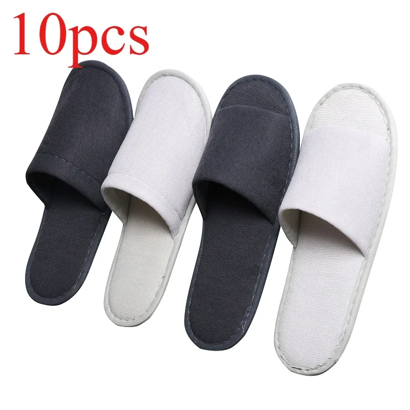 5/10pcs Disposable Slippers Pairs Cotton of Closed-to Bathroom Slippers Suitable Suitable Home Guest Hospitality Shoes Cheap SPA