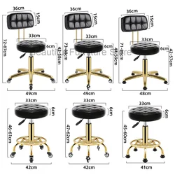 Hairdressing Stool Vintage Barbershop Barber Chair Salon Furniture Beauty Stools Professional Rotating Rolling Work Chairs