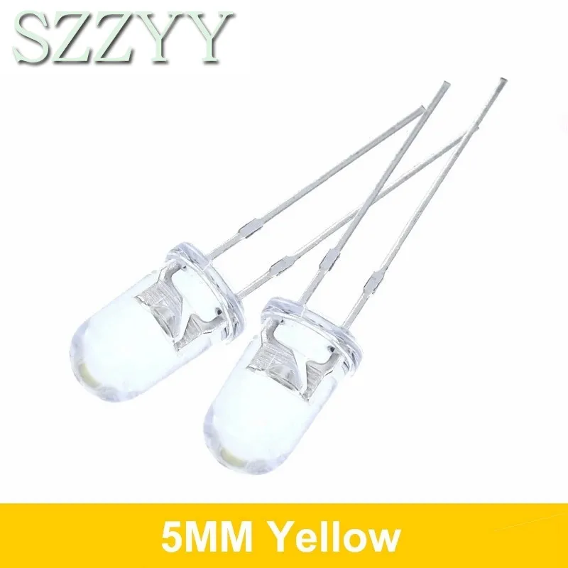 100pcs High quality Transparent Round 5mm Super Bright Water Clear Green Red White Yellow Blue Light LED Bulbs Emitting Diode