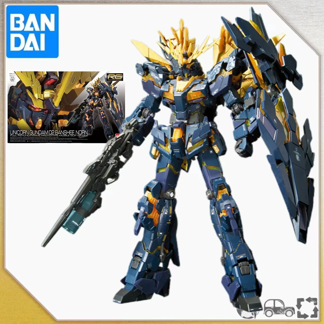 

Bandai RG 27 1/144 Uncorn Gundam 02 Banshee Norn Assembly Model Action Toy Figures Gifts for Children Collection