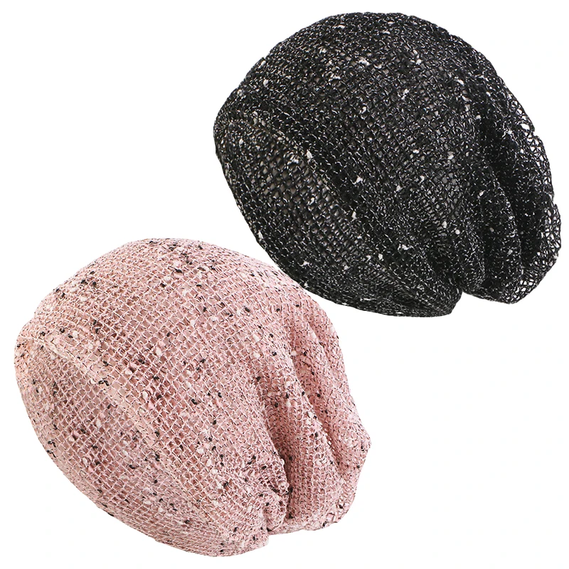 2-teiliger Mesh-Turban-Hijab für Frauen, hohle Beanie-Mütze, dehnbarer Kopfwickel, muslimische Haarabdeckung, Kopftuch, Chemo-Mütze für den täglichen Gebrauch