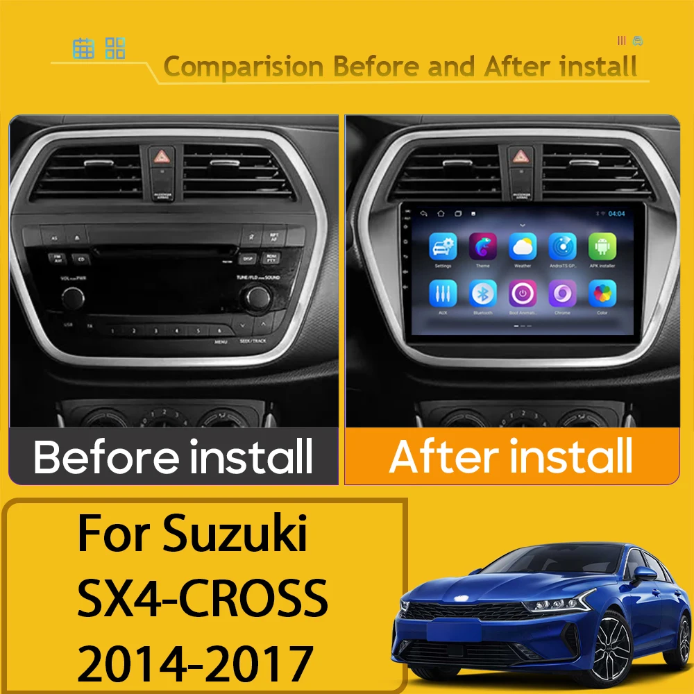 Android For Suzuki SX4 2 S-Cross 2012 - 2016 Car Radio Multimedia GPS Player 5G Auto Video Navigation Carplay 2Din Stereo WIFI