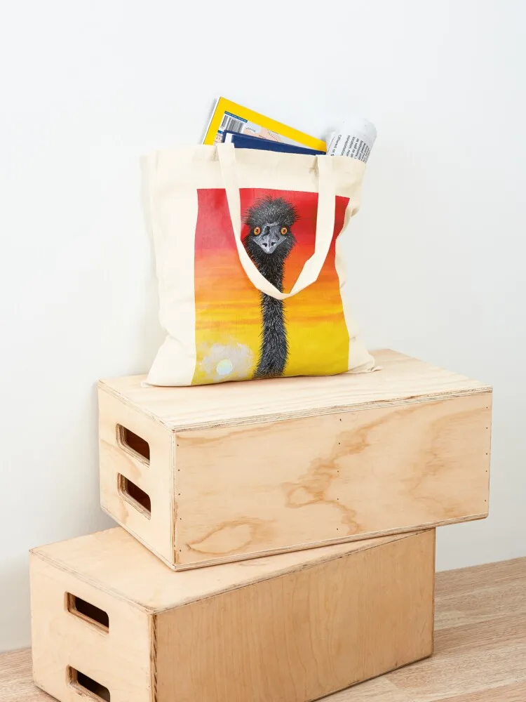 Sunset Emu Tote Bag custom tote bag Canvas bag canvas bags shopping
