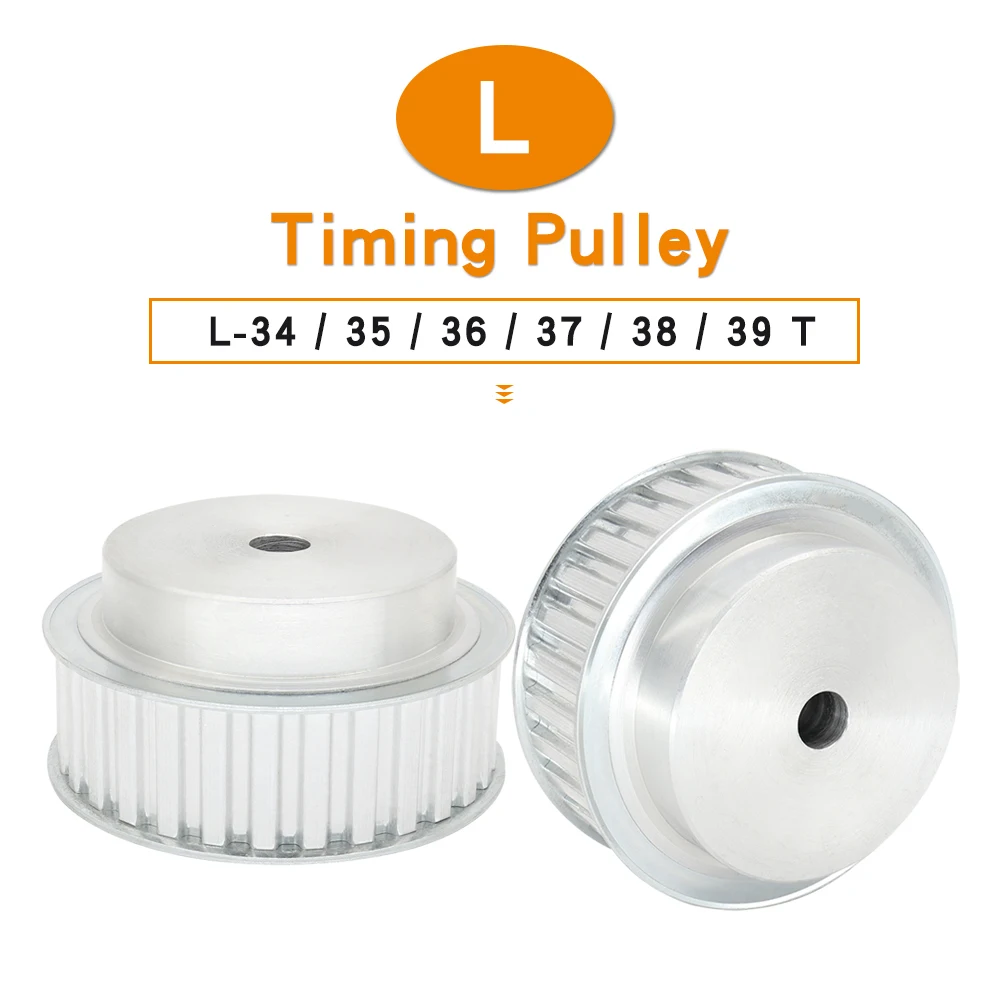 

Timing Pulley L-34T/35T/36T/37T/38T/39T Bore Size 12mm Teeth Pitch 9.525 mm Alloy Pulley Wheel For Width 20/25mm L Rubber Belt