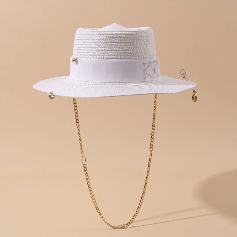 chapeau-de-paille-2026-avec-couronne-concave-anneau-rond-et-decorations-de-chaine-argentee-casquette-de-protection-solaire-d'ete
