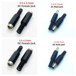 5Pair/5Pcs 5.5mmx2.1mm/2.5mm DC 커넥터 DC099 DC022 DC025 전원 버스 플러그 소켓 나사 너트 패널 dc5525 커넥터