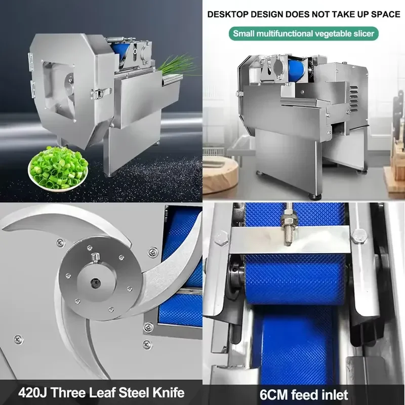2026 Latest Commercial Meat Slicer Food Processor Vegetable Cutter Pepper Ring Slicer Automatic Electric Deli Slicing Machine