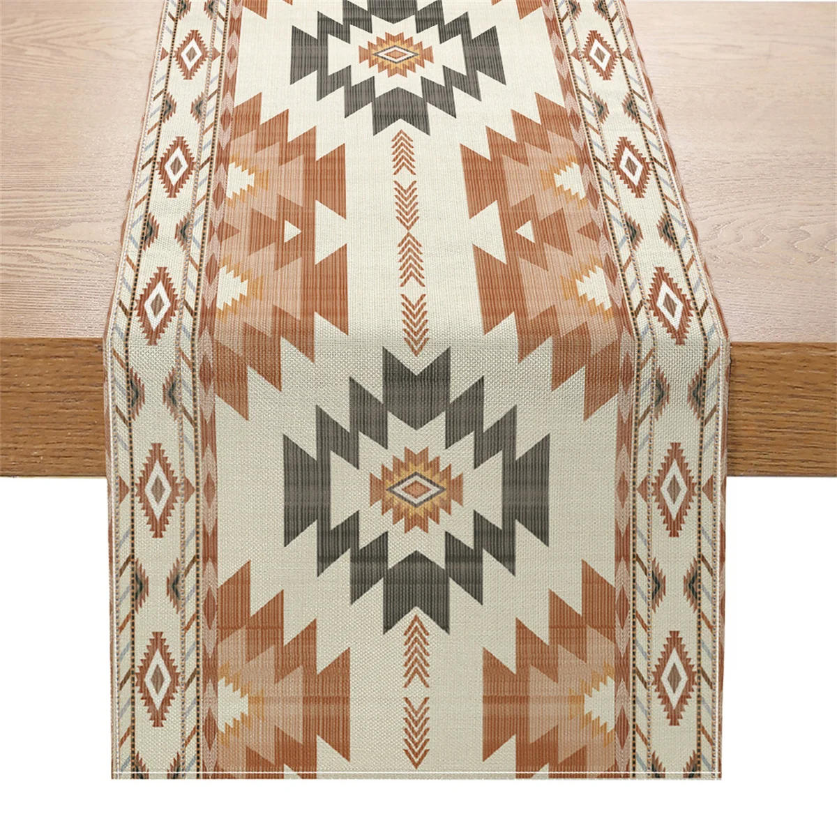 Teal Southwestern Aztec Table Runner, Boho Geometric Tribal Table Decor for Rustic, Western, Kitchen & Dining Room Table Setting