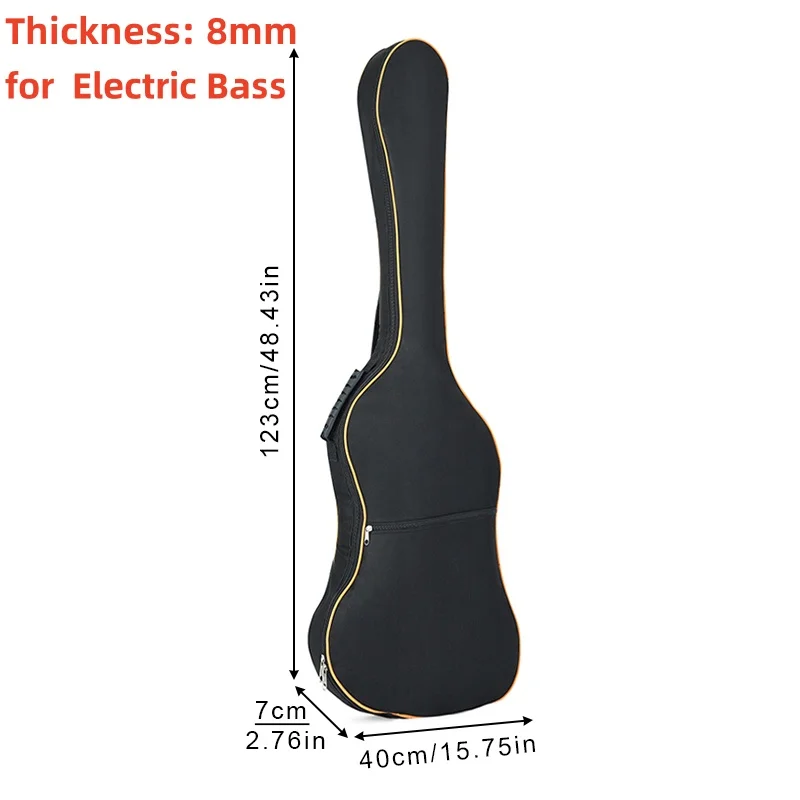 39-48 Zoll Oxford Stoff Pad 8-10mm Baumwolle Verdickung Doppel Riemen E-gitarre E-bass Fall, wasserdichte Abdeckung Rucksack – Detail 31